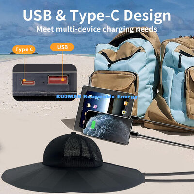 Mũ Năng Lượng Mặt Trời Mới Gấp Gọn Di Động Sạc Năng Lượng Mặt Trời Mũ Cắm Trại Sạc Năng Lượng