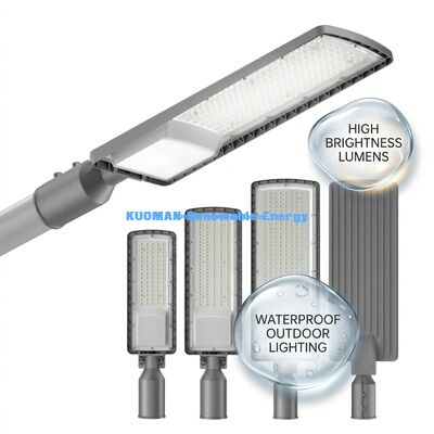 50W-200W ánh sáng đường phố mặt trời LED ngoài trời IP66 chống nước với 50000 giờ tuổi thọ cho bãi đậu xe và đường cao tốc