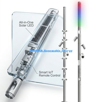 Cột đèn năng lượng mặt trời thông minh ngoài trời với điện áp hệ thống 48V, tuổi thọ 50000 giờ và điều khiển từ xa cho đường cao tốc và vườn