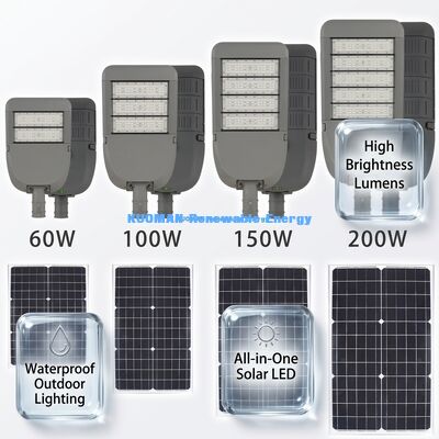 Đèn đường năng lượng mặt trời nhôm chống nước IP65 50W với công nghệ LED cho chiếu sáng đường bộ ngoài trời