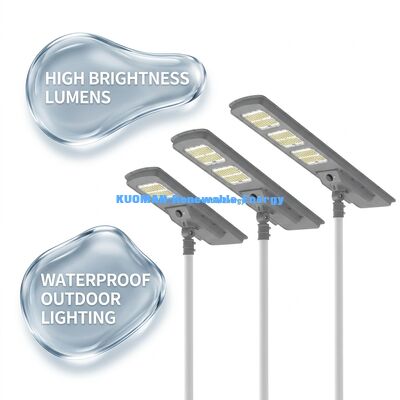 Đèn đường LED năng lượng mặt trời tất cả trong một 220lm/W Chống nước IP65 với dự phòng 2-3 ngày mưa cho chiếu sáng đường phố và sân vườn