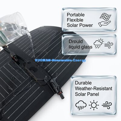 100W ETFE phủ tấm pin mặt trời linh hoạt có thể uốn cong cho leo núi và đi bộ trên bộ