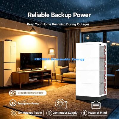 Hệ thống lưu trữ pin dọc dạng mô-đun 51.2V, không cần giá đỡ thêm cho nhà để xe gia đình