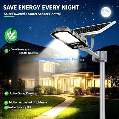 300-500 đèn LED ánh sáng đường phố mặt trời IP65 chống nước cảm biến chuyển động ngoài trời sân đường đèn