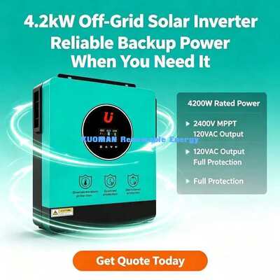 4200W MPPT Solar Hybrid Inverter 60-450VDC Photovoltaic Input 120A Lưu điện nạp năng lượng mặt trời