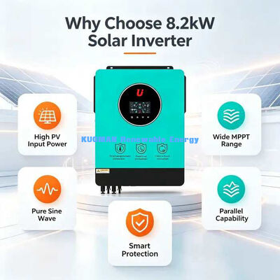 Bộ sạc biến tần năng lượng mặt trời Hybrid 8.2kW Tất cả trong một Hoạt động Lưới điện & Độc lập