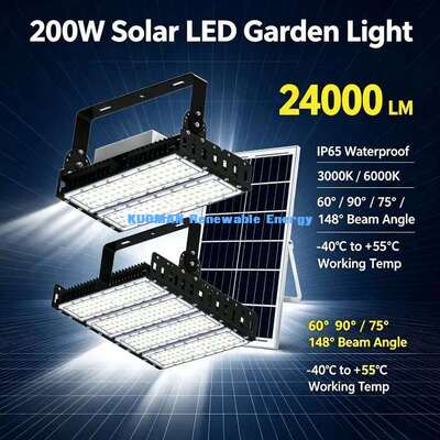 60°/90° Đèn điều chỉnh 200W Mặt trời đèn LED đèn IP65 ngoài trời vườn sân vận động dự án ánh sáng