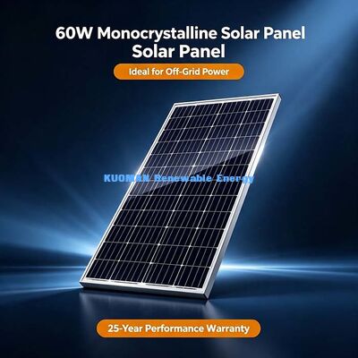 Phân tích điện mặt trời đơn tinh thể được thử nghiệm STC 60 watt 20V điện áp hoạt động cho pin chu kỳ sâu 12 volt