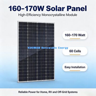 Tấm pin năng lượng mặt trời đơn tinh thể di động 160-170W, Nguồn điện khẩn cấp ngoài trời cho nhà săn bắn & sân vườn