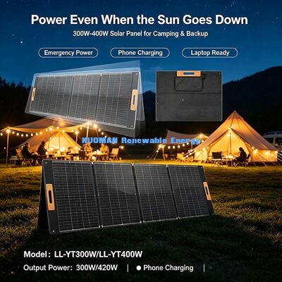 Tấm pin năng lượng mặt trời 300W Gấp gọn Tiện lợi, Sạc năng lượng mặt trời di động ngoài trời cho đi bộ đường dài & cắm trại