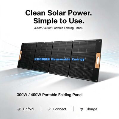 Bộ sạc tấm pin mặt trời 300W có thể gập lại, năng lượng mặt trời ngoài lưới cho cắm trại, đi bộ đường dài & Van Life