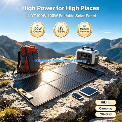 Đĩa năng lượng mặt trời gấp hai cổng 105W, Bộ sạc năng lượng mặt trời di động công suất cao cho các nhà máy điện lớn