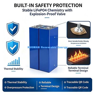 Pin 300Ah 3.2V Lithium Iron Phosphate, Tế bào lưu trữ lăng trụ cho Nguồn điện dự phòng trạm gốc viễn thông