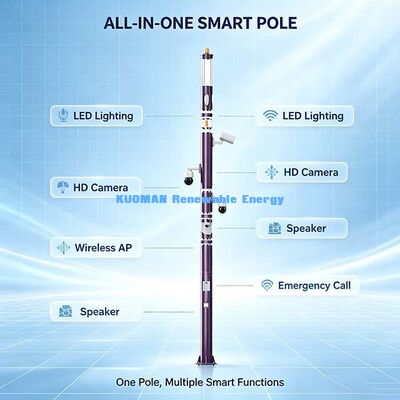 Cột thông minh LED ngoài trời với máy ảnh, WiFi, SOS và ánh sáng công cộng
