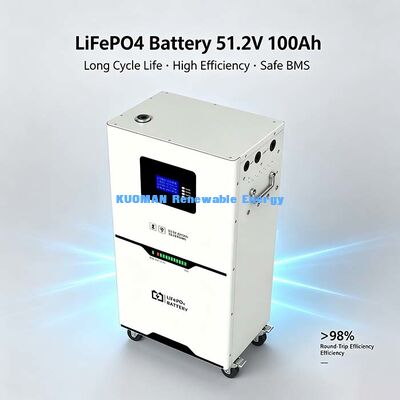5.12kWh 51.2V Pin Lithium Pin Sắt Pin Lưu Trữ Năng Lượng, Thiết Kế Tủ Bánh Xe Dễ Di Chuyển