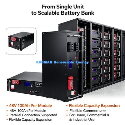 5.12kWh Pin Tủ Lưu Trữ Năng Lượng Tích Hợp Bộ Ngắt Mạch Để Cắt Điện Khẩn Cấp Thủ Công