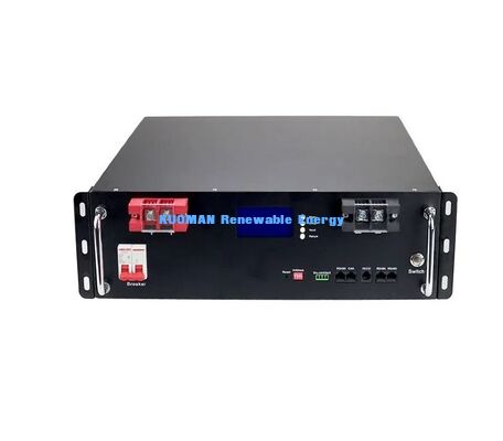 Mô-đun pin rack KM 48V 100Ah LiFePO4 với 8000 chu kỳ xả sâu, điện áp danh định 51.2V và dung lượng 100Ah