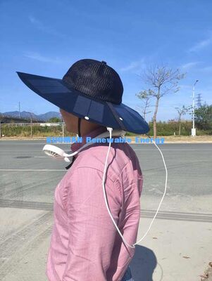 Mũ Năng Lượng Mặt Trời Gấp Gọn Di Động Hiệu Suất 22% và Công Suất 13W - Mũ Năng Lượng Mặt Trời Sạc Lại với Đầu Ra USB-A và Type-C