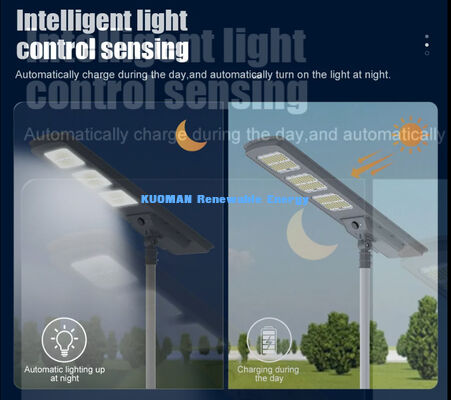 Đèn đường LED năng lượng mặt trời tất cả trong một 220lm/W Chống nước IP65 với dự phòng 2-3 ngày mưa cho chiếu sáng đường phố và sân vườn