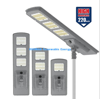 Ánh sáng cao 60W/80W IP65 Đèn đường chống nước Tất cả trong một Mặt trời ngoài trời Đèn đường vuông 220lm / w Thời gian sử dụng dài