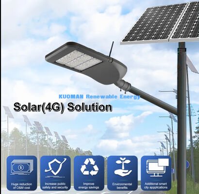 Đèn đường năng lượng mặt trời thông minh với IoT 4G, Quản lý tập trung và chống nước IP66 cho các thành phố thông minh