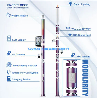 Cột đèn chiếu sáng ngoài trời thông minh điều khiển LED màn hình từ xa