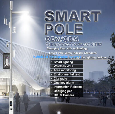 Đường vỉa hè ngoài trời Smart City Đèn đường phố LED Cột với Camera Cột