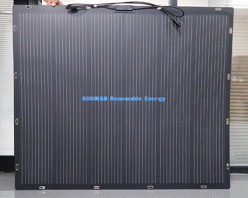 Tấm pin năng lượng mặt trời linh hoạt, chống nước IP68, 100W, uốn cong 360° cho mái nhà và thuyền, có chứng nhận FCC