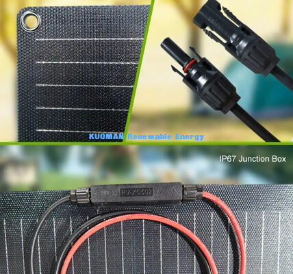 Tấm pin năng lượng mặt trời màng mỏng quang điện linh hoạt chống nước IP68 công suất 100W 210W cho du lịch và nhà ở