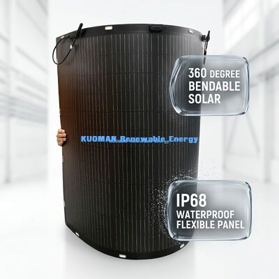 Tấm pin năng lượng mặt trời linh hoạt thân thiện với môi trường 200W với hộp nối đạt chuẩn IP67 cho dấu chân carbon bằng không