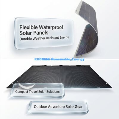 IP67 chống nước 200W Điện năng lượng 360 ° Bendable Flexible Bifacial Solar Panel cho RV Home và Travel