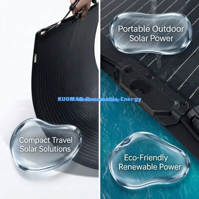 100W ETFE phủ tấm pin mặt trời linh hoạt có thể uốn cong cho leo núi và đi bộ trên bộ