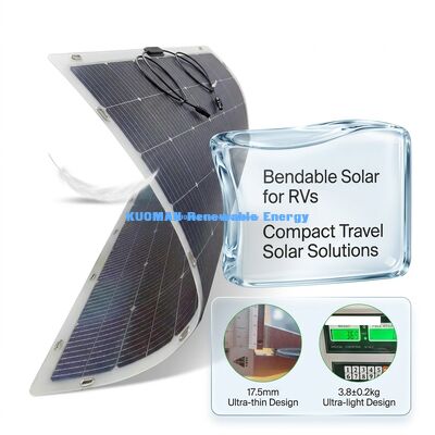 IP67 chống nước 200W Điện năng lượng 360 ° Bendable Flexible Bifacial Solar Panel cho RV Home và Travel