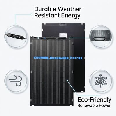 Tấm pin năng lượng mặt trời linh hoạt 50W Monocrystalline với lớp keo dán dễ bóc và dán phía sau cho các chuyến phiêu lưu ngoài trời