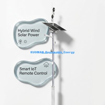 Smart Solar Street Light Pole với màn hình LCD điều khiển từ xa và tuổi thọ 50000h