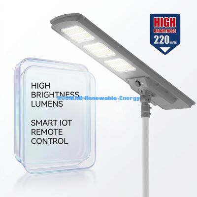 Đèn đường LED năng lượng mặt trời tất cả trong một 220lm/W Chống nước IP65 với dự phòng 2-3 ngày mưa cho chiếu sáng đường phố và sân vườn