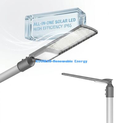 50W-200W ánh sáng đường phố mặt trời LED ngoài trời IP66 chống nước với 50000 giờ tuổi thọ cho bãi đậu xe và đường cao tốc