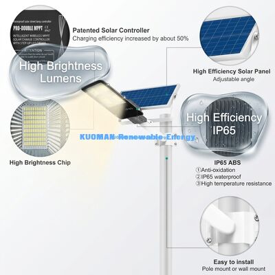 Đèn đường mặt trời 200W với Pro MPPT và chống nước IP65 cho đường ngoài trời và ánh sáng vườn