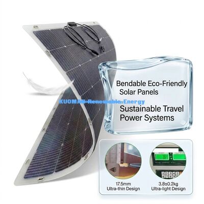 IP67 chống nước 200W Điện năng lượng 360 ° Bendable Flexible Bifacial Solar Panel cho RV Home và Travel