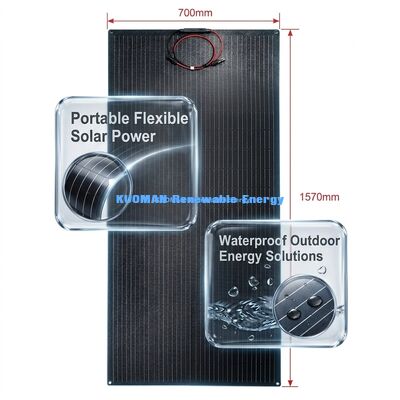 200W IP68 Không thấm nước 360 ° Panel mặt trời linh hoạt có thể uốn cong cho năng lượng tái tạo