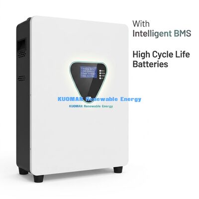 Pin lưu trữ năng lượng mặt trời LiFePO4 gắn tường với 6000 chu kỳ và 25.6/51.2V cho dự phòng gia đình
