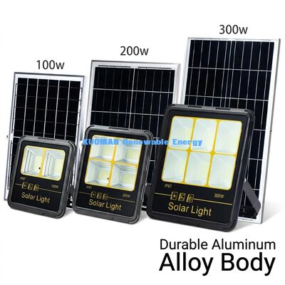 Đèn LED năng lượng mặt trời 300W IP65 chống nước 15000LM Lumen cao với thân hợp kim nhôm cho chiếu sáng ngoài trời