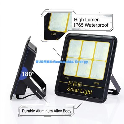 Đèn LED năng lượng mặt trời 300W IP65 chống nước 15000LM Lumen cao với thân hợp kim nhôm cho chiếu sáng ngoài trời