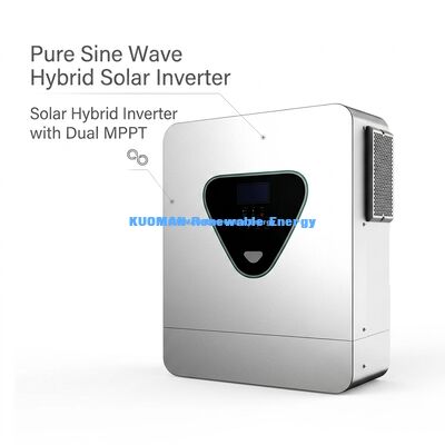 Bộ biến tần năng lượng mặt trời lai sóng sin thuần túy 11KVA với Dual MPPT và hỗ trợ pin Lithium