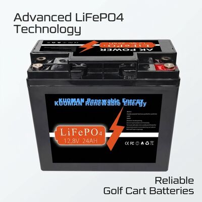 Pin 12V 24Ah LiFePO4 với 307.2Wh năng lượng và vật liệu vỏ ABS cho các ứng dụng chu kỳ sâu