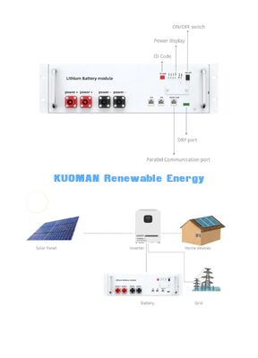 Điện thoại Phòng Cấp Lưu Cáp Đặt Ứng Ứng 48V 100Ah LiFePO4 Nhà năng lượng tái tạo