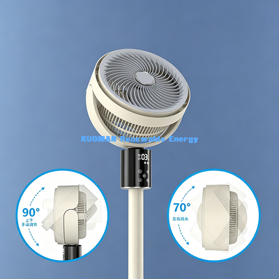 Ventilator lưu thông không khí đứng yên tĩnh, 70° góc rộng dao động bàn sàn Ventilator Turbo kép