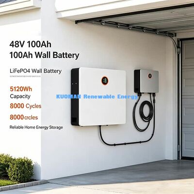 Pin sạc Lithium 5.12kWh gắn tường CAN RS485 Bluetooth cho biến tần năng lượng mặt trời lai