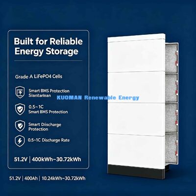 51.2V pin gia đình xếp chồng 200Ah 300Ah 400Ah 500Ah 600Ah Tùy chọn dung lượng đa