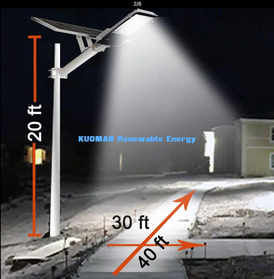 Hiệu suất cao 150LM / W Đèn đường phố mặt trời Đèn chiếu sáng bãi đậu xe lớn
